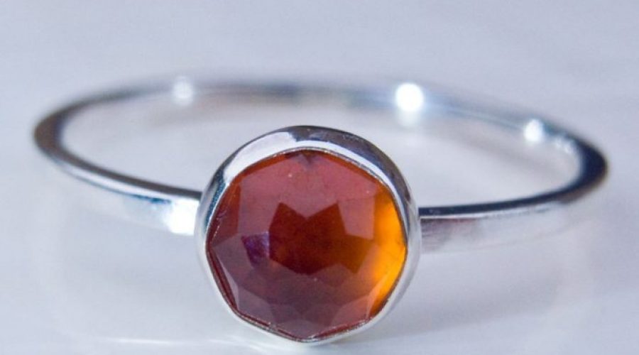 Hessonite Garnet Ring Handcrafted Ring 925 Sterling Silver Ring