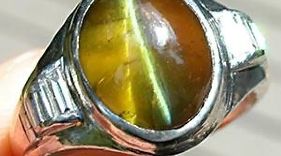 Vintage Chrysoberyl Cat's Eye Ring - Solid 10 carat gold women's ring size  6.25 | eBay