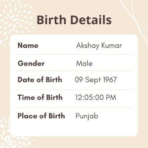 Akshay Kumar Horoscope