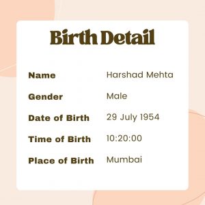 Harshad Mehta Horoscope Analysis