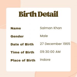 Salman khan birth details