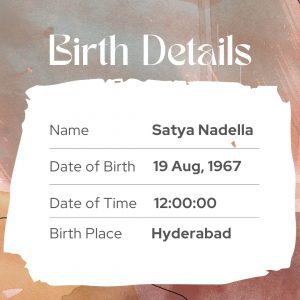 Satya Nadella Birth Chart