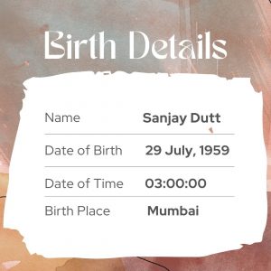 Sanjay Dutt birth details