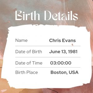 Chris Evans birth details