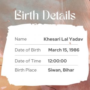 Khesari Lal Yadav birth details