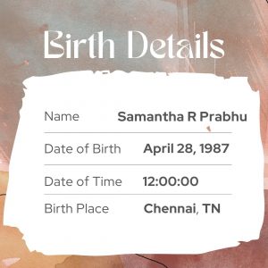Samantha Ruth Prabhu birth details