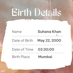 Suhana Khan birth details