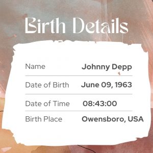 Johnny Depp birth details