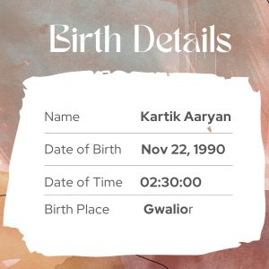 Kartik Aaryan birth details