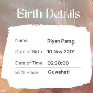 Riyan Parag birth details