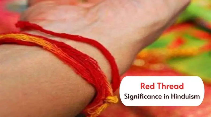 Do you know why Hindus tie a red thread at the beginning of a Religious Ceremony?