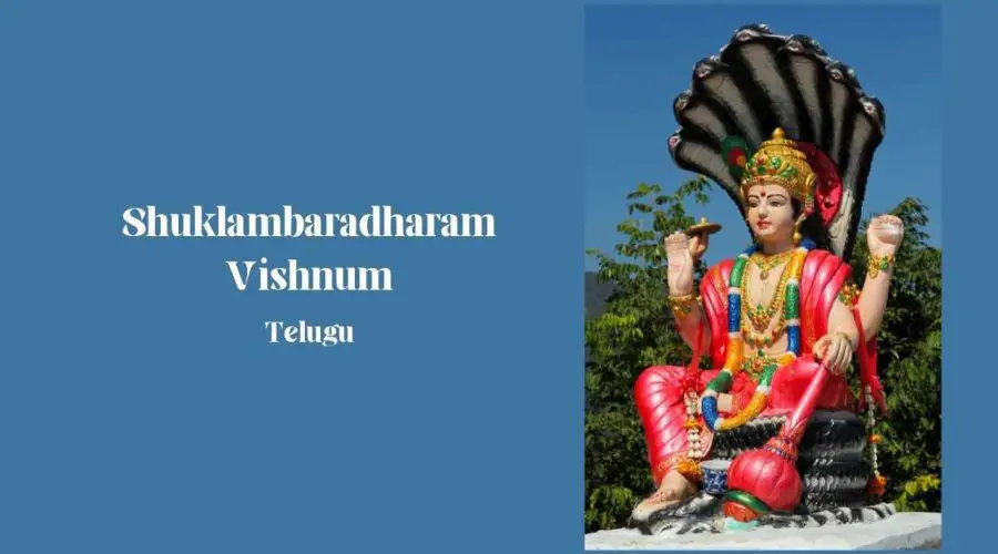 Shuklambaradharam Vishnum Lyrics in Telugu