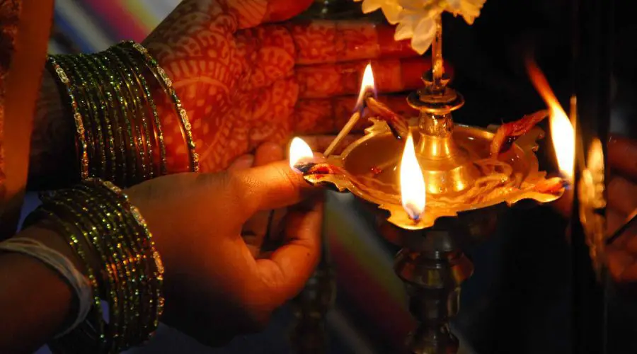 What to do in case of the Lighted Lamp Falls During Hindu Puja?