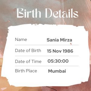 Sania Mirza birth details