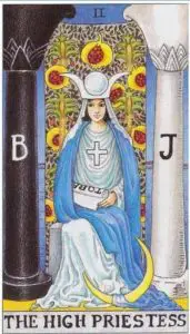 The High Priestess Tarot Card upright