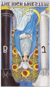 The High Priestess Tarot Card reversed