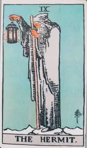 The Hermit Tarot Card upright