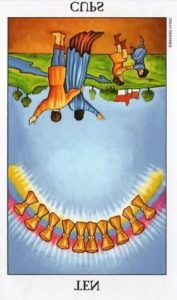 The Ten of Cups Tarot Card (Reversed)