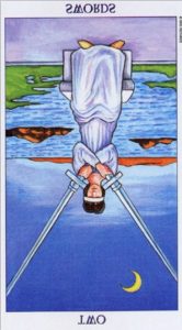 The Two of Swords Tarot Card (Reversed)
