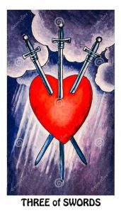 The Three of Swords Tarot Card (Upright)