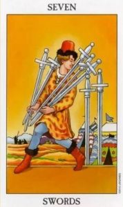 The Seven of Swords Tarot Card (Upright)