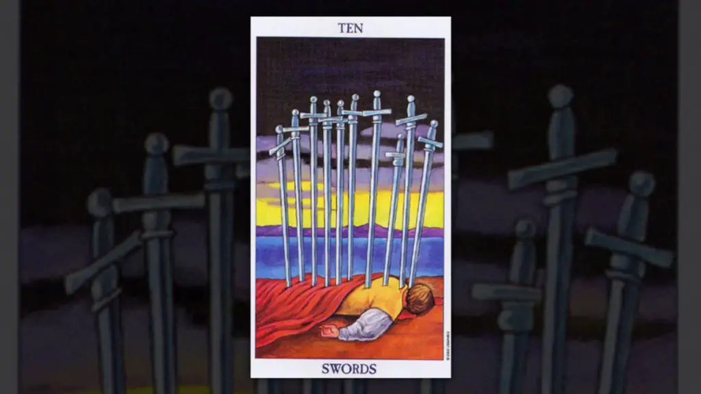 The Ten of Swords Tarot Card Description
