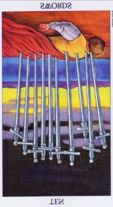 The Ten of Swords Tarot Card (Reversed)
