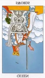 The Queen of Swords Tarot Card (Reversed)
