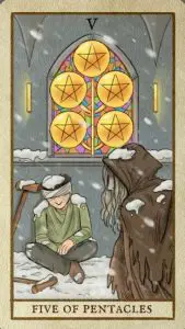 The Five of Pentacles Tarot Card (Upright)