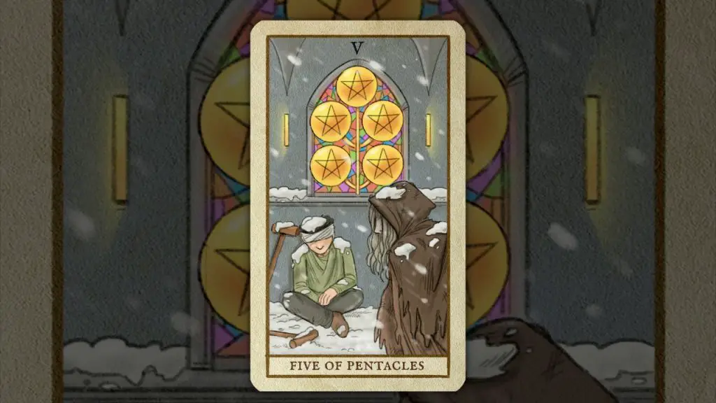 The Five of Pentacles Tarot Card Description