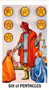 The Six of Pentacles Tarot Card (Upright)