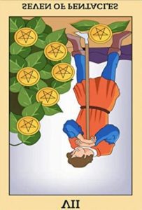 The Seven of Pentacles Tarot Card (Reversed)