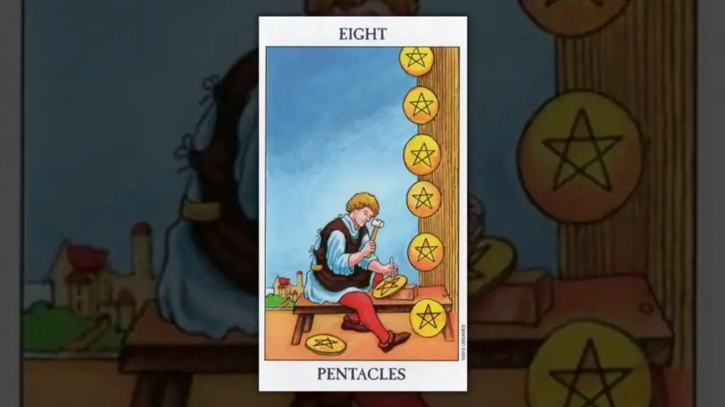 The Eight of Pentacles Tarot Card Description