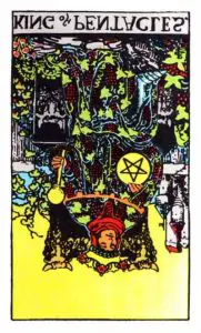 The King of Pentacles Tarot Card (Reversed)