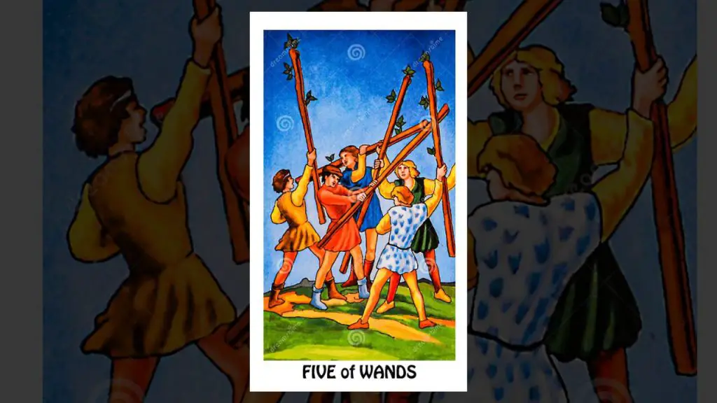 The Five of wands Tarot Card Description