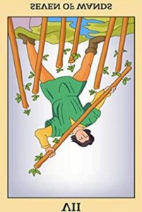 The Seven of wands Tarot Card (Reversed)