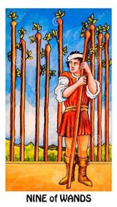 The Nine of wands Tarot Card (Upright)