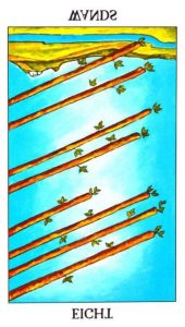 The Eight of wands Tarot Card (Reversed)
