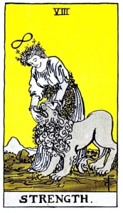 The Strength Tarot Card upright