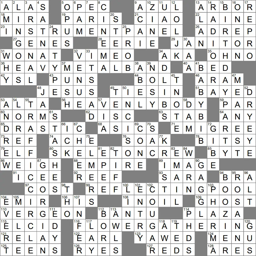 LA TIMES Crossword Puzzle Answers Today March 03, 2024